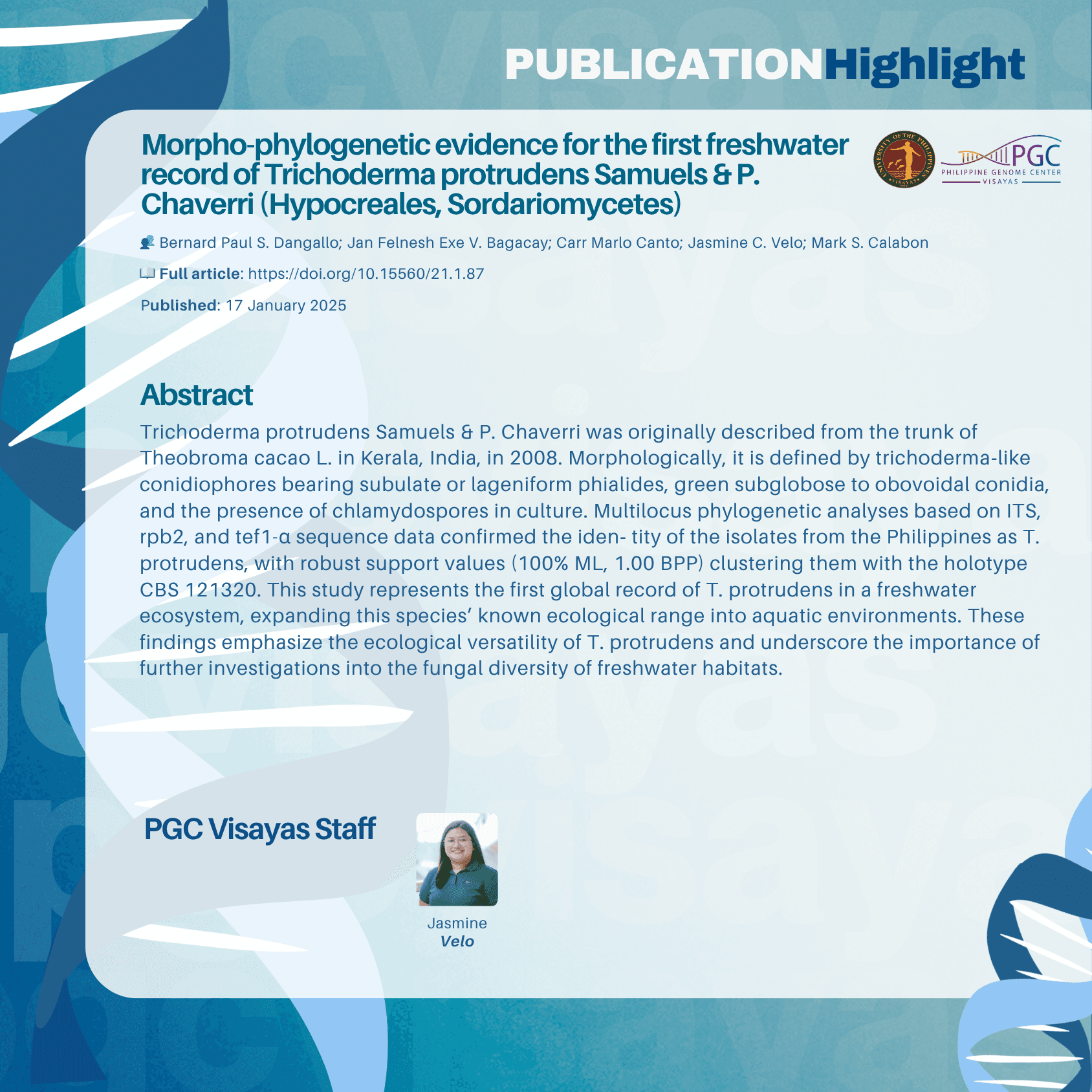 Publication highlight – Morpho-phylogenetic evidence for Trichoderma protrudens